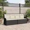 Image de vidaXL Banc de jardin Noir et blanc crème polyrotin