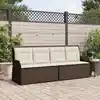 Image de vidaXL Banc de jardin Noir et blanc crème polyrotin