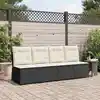 Image de vidaXL Canapé de jardin avec coussin Noir et blanc crème polyrotin