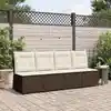 Image de vidaXL Canapé de jardin avec coussin Noir et blanc crème polyrotin
