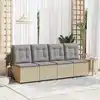 Image de vidaXL Canapé de jardin avec coussin Beige et gris polyrotin