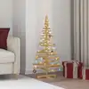 Image de vidaXL Arbre de Noël en bois Marron 120 cm Bois massif en pin