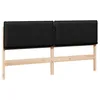 Image de vidaXL Tête de lit capitonnée Naturel et Noir 180 cm Pin massif