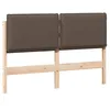 Image de vidaXL Tête de lit capitonnée Gris Naturel et Clair 160 cm Pin massif, Têtière en velours chic, pièce en bois massif pour déco moderne, ajout cosy au style élégant