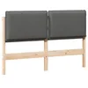 Image de vidaXL Tête de lit capitonnée Gris Naturel et Clair Pin massif, Têtière en velours chic, pièce en bois massif pour déco moderne, ajout cosy au style élégant