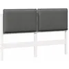 Image de vidaXL Tête de lit capitonnée Blanc et gris clair 150 cm Pin massif, Têtière en velours chic, pièce en bois massif pour déco moderne, ajout cosy au style élégant
