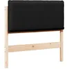 Image de vidaXL Gestoffeerd hoofdbord met hoofdeinde Natuurlijk en zwart 90 cm