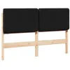 Image de vidaXL Tête de lit capitonnée Marron et Noir 150 cm Pin massif, Déco de chambre tendance, tête de lit minimaliste, bois de pin solide, cadre de lit moderne, pièce accent rectangulaire