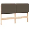 Image de vidaXL Tête de lit capitonnée Marron et Taupe 150 cm Pin massif, Déco de chambre tendance, tête de lit minimaliste, bois de pin solide, cadre de lit moderne, pièce accent rectangulaire