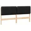 Image de vidaXL Tête de lit capitonnée Marron et Noir 200 cm Pin massif