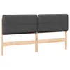 Image de vidaXL Tête de lit capitonnée Brun et gris foncé 180 cm Pin massif, Têtière élégante, rectangulaire, design moderne rembourré, accessoire robuste, améliore votre espace sommeil