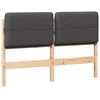 Image de vidaXL Tête de lit capitonnée Brun et gris foncé 160 cm Pin massif, Têtière élégante, rectangulaire, design moderne rembourré, accessoire robuste, améliore votre espace sommeil