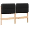 Image de vidaXL Tête de lit capitonnée Marron et Noir 160 cm Pin massif, Têtière élégante, rectangulaire, design moderne rembourré, accessoire robuste, améliore votre espace sommeil