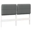 Image de vidaXL Tête de lit capitonnée Blanc et gris clair 135 cm Pin massif, Têtière élégante, rectangulaire, design moderne rembourré, accessoire robuste, améliore votre espace sommeil