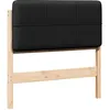 Image de vidaXL Gestoffeerd hoofdbord Bruin en Zwart 100 cm Massief grenenhout