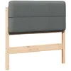 Image de vidaXL Tête de lit capitonnée Marron et gris clair 75 cm Pin massif