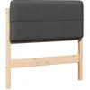 Image de vidaXL Tête de lit capitonnée Brun et gris foncé 75 cm Pin massif