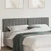Image de vidaXL Tête de lit capitonnée Blanc et gris clair 200 cm Pin massif