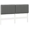 Image de vidaXL Tête de lit capitonnée Blanc et gris clair 150 cm Pin massif, Déco chic pour chambre, design moderne, tête de lit en pin rembourrée, accessoire pratique pour la maison