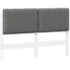 Image de vidaXL Tête de lit capitonnée Blanc et gris clair 140 cm Pin massif, Déco chic pour chambre, design moderne, tête de lit en pin rembourrée, accessoire pratique pour la maison