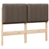 Image de vidaXL Tête de lit capitonnée Marron et Taupe 120 cm Pin massif, Déco chic pour chambre, design moderne, tête de lit en pin rembourrée, accessoire pratique pour la maison