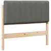 Image de vidaXL Gestoffeerd hoofdbord met hoofdeinde Bruin en Lichtgrijs 100 cm