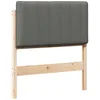 Image de vidaXL Gestoffeerd hoofdbord met hoofdeinde Bruin en Lichtgrijs 80 cm