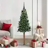 Image de vidaXL Sapin de Noël mince Vert 150 cm PVC et bois de pin massif