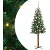 Image de vidaXL Sapin de Noël mince Vert 150 cm PVC et bois de pin massif