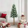 Image de vidaXL Sapin de Noël mince Vert 150 cm PVC et bois de pin massif