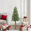 Image de vidaXL Sapin de Noël mince Vert 150 cm PVC et bois de pin massif