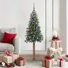 Image de vidaXL Sapin de Noël mince Vert 150 cm PVC et bois de pin massif