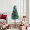 Image de vidaXL Sapin de Noël mince Vert 150 cm PVC et bois de pin massif