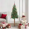 Image de vidaXL Sapin de Noël mince Vert 150 cm PVC et bois de pin massif