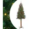 Image de vidaXL Sapin de Noël mince Vert 180 cm PVC et bois de pin massif