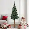Image de vidaXL Sapin de Noël mince Vert 180 cm PVC et bois de pin massif