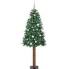 Image de vidaXL Sapin de Noël mince Vert 210 cm PVC et bois de pin massif