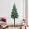 Image de vidaXL Sapin de Noël mince Vert 210 cm PVC et bois de pin massif