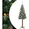 Image de vidaXL Sapin de Noël mince Vert 150 cm PVC et bois de pin massif
