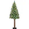 Image de vidaXL Sapin de Noël mince Vert 180 cm PVC et bois de pin massif