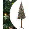 Image de vidaXL Sapin de Noël mince Vert 180 cm PVC et bois de pin massif