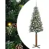 Image de vidaXL Sapin de Noël mince Vert 180 cm PVC et bois de pin massif