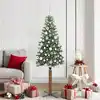 Image de vidaXL Sapin de Noël mince Vert 180 cm PVC et bois de pin massif