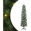 Image de vidaXL Sapin de Noël artificiel Vert 180 cm PVC et acier et plastique, Sapins de Noël artificiels, design conique moderne, déco extérieure durable, éclairage LED festif pour célébrations
