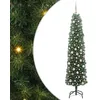 Image de vidaXL Sapin de Noël artificiel Vert 210 cm PVC et acier et plastique, Sapins de Noël artificiels, design conique moderne, déco extérieure durable, éclairage LED festif pour célébrations