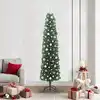 Image de vidaXL Sapin de Noël artificiel Vert 210 cm PVC et acier et plastique