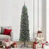 Image de vidaXL Sapin de Noël artificiel Vert 210 cm PVC et acier et plastique