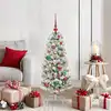 Image de vidaXL Sapin de Noël Artificiel à Branches Articulées Vert et blanc