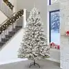 Image de vidaXL Sapin de Noël artificiel Vert et blanc 300 cm PVC et métal