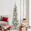 Image de vidaXL Sapin de Noël artificiel Blanc 180 cm PVC, métal et plastique